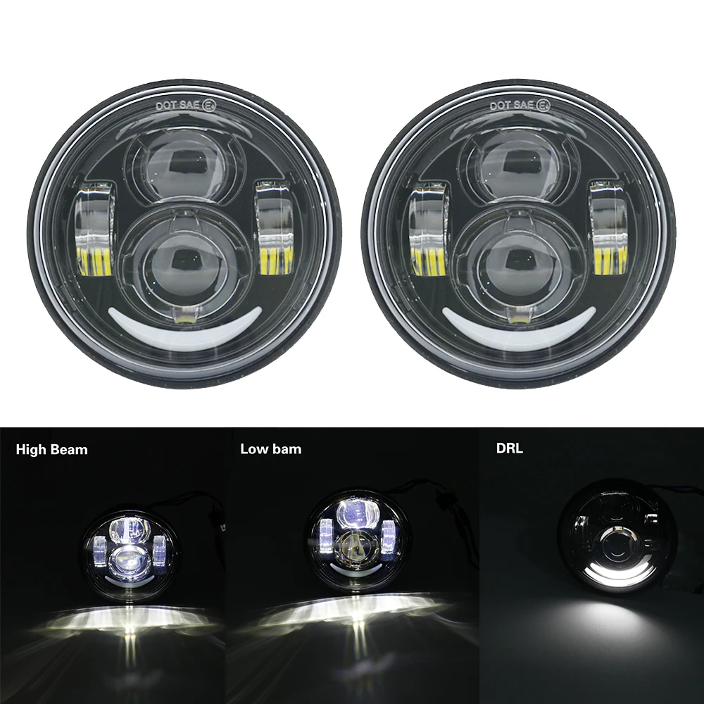 Новинка 4 65 дюйма для мотоцикла двойсветодиодный светодиодные фары с DRL halo Fo Fat Bob