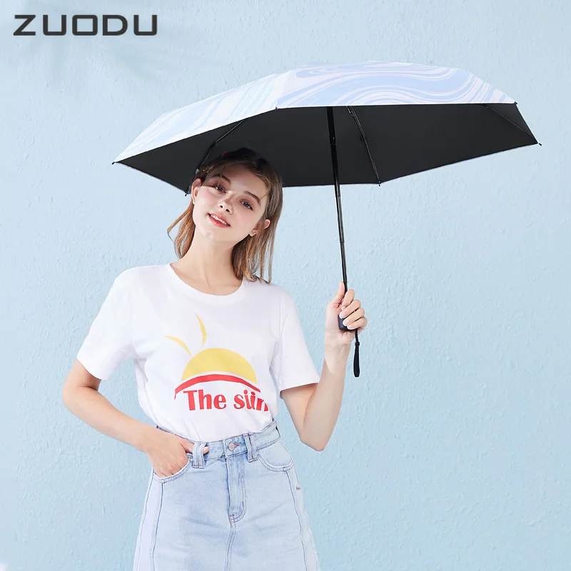 ZUODU Мини УФ Защитный зонтик складной женский милый зонт от солнца и дождя