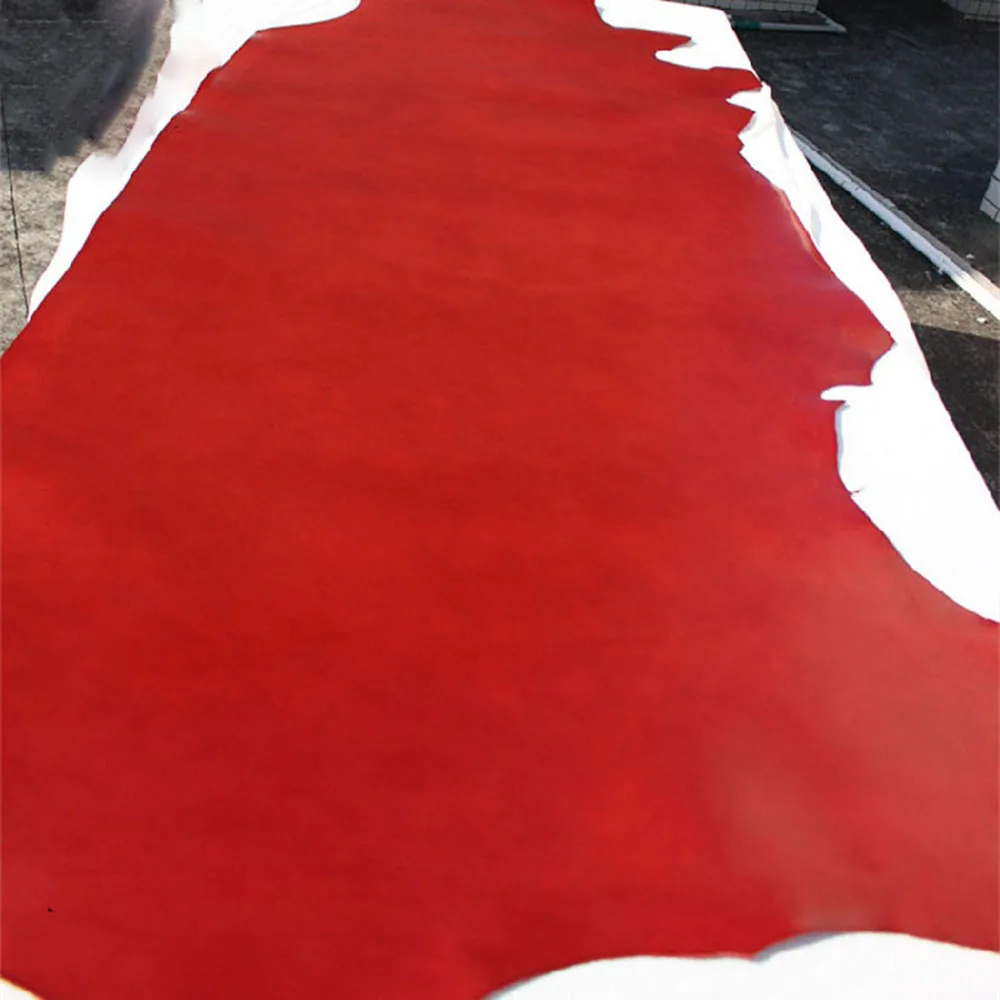 Натуральная Воловья кожа растительного дубления глянцевая поверхность красный