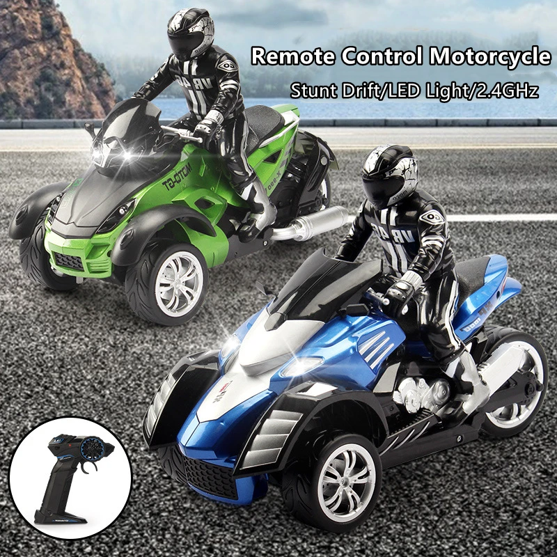 

1:10 Simulation Three-wheel Remote Control Motorbike 25KM/H Drift And Racing 2.4GHz 80M Remote Control Rechargeable Electric Toy