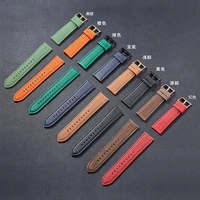 for apple watch band 44mm lychee texture leather 304 stainless buckle strap for apple watch 40mm 42mm 38mm watch se wristband
