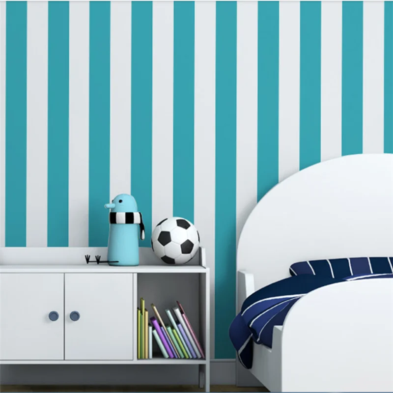 Обои beibehang в средиземноморском стиле с синими и розовыми вертикальными полосками