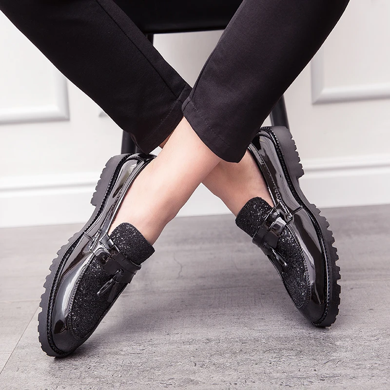 Новинка мужская повседневная обувь в стиле хип хоп мужские кожаные лоферы