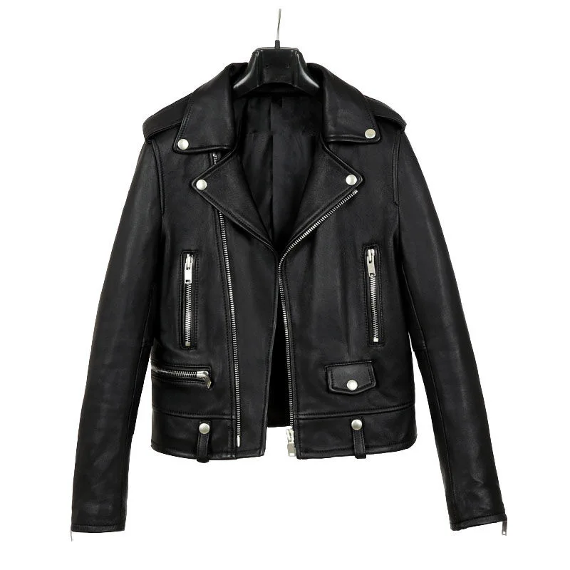 

2021 New Autumn Women Pu Leather Jacket Woman Zipper Short Coat Female Black Punk Bomber Faux Leather Outwear for women