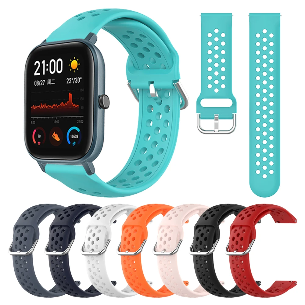 

Ремешок для часов Huami Amazfit GTS/ Bip U, 20 мм, дышащий, силиконовый, Сменные аксессуары