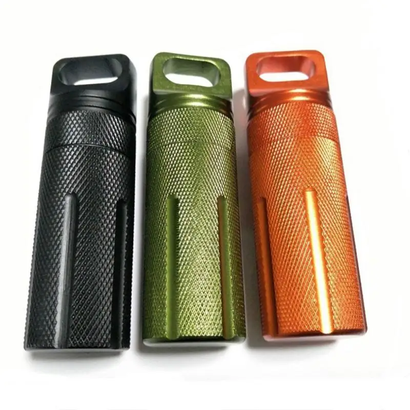 

Outdoor Dry Bottle Holder Storage Camp Medicine Match Pill Case Capsule Survival Seal Trunk EDC Waterproof Hike Box Container