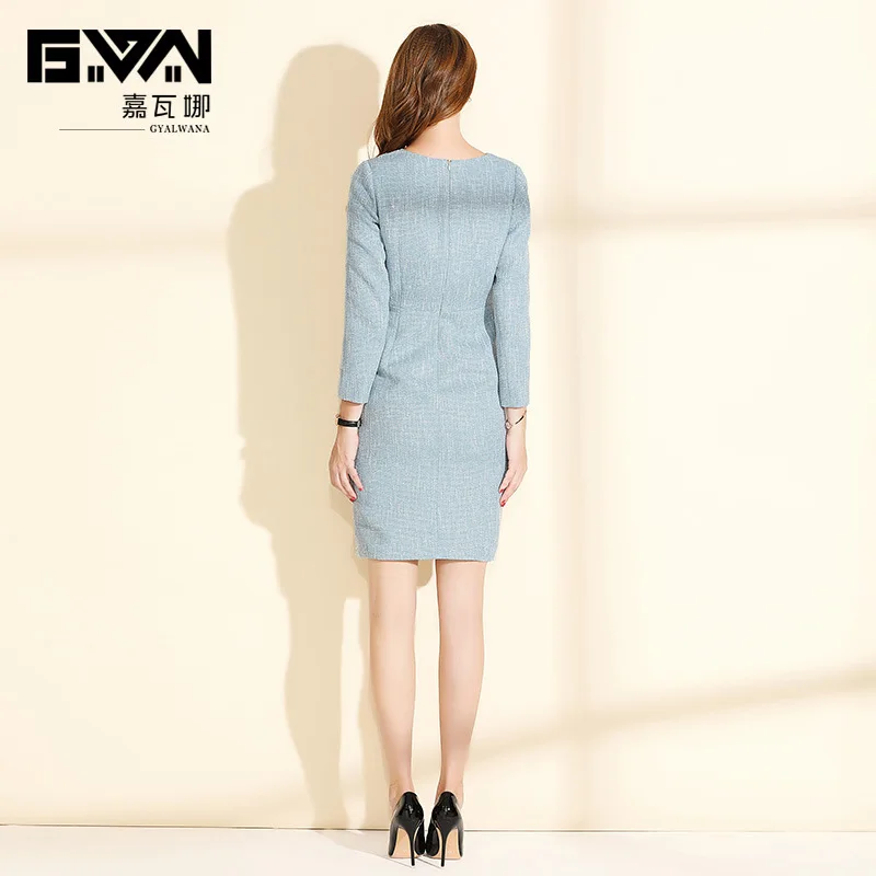 

was fashion the new 2020 autumn/winter tweed dress in women cultivate morality split small perfume package hip