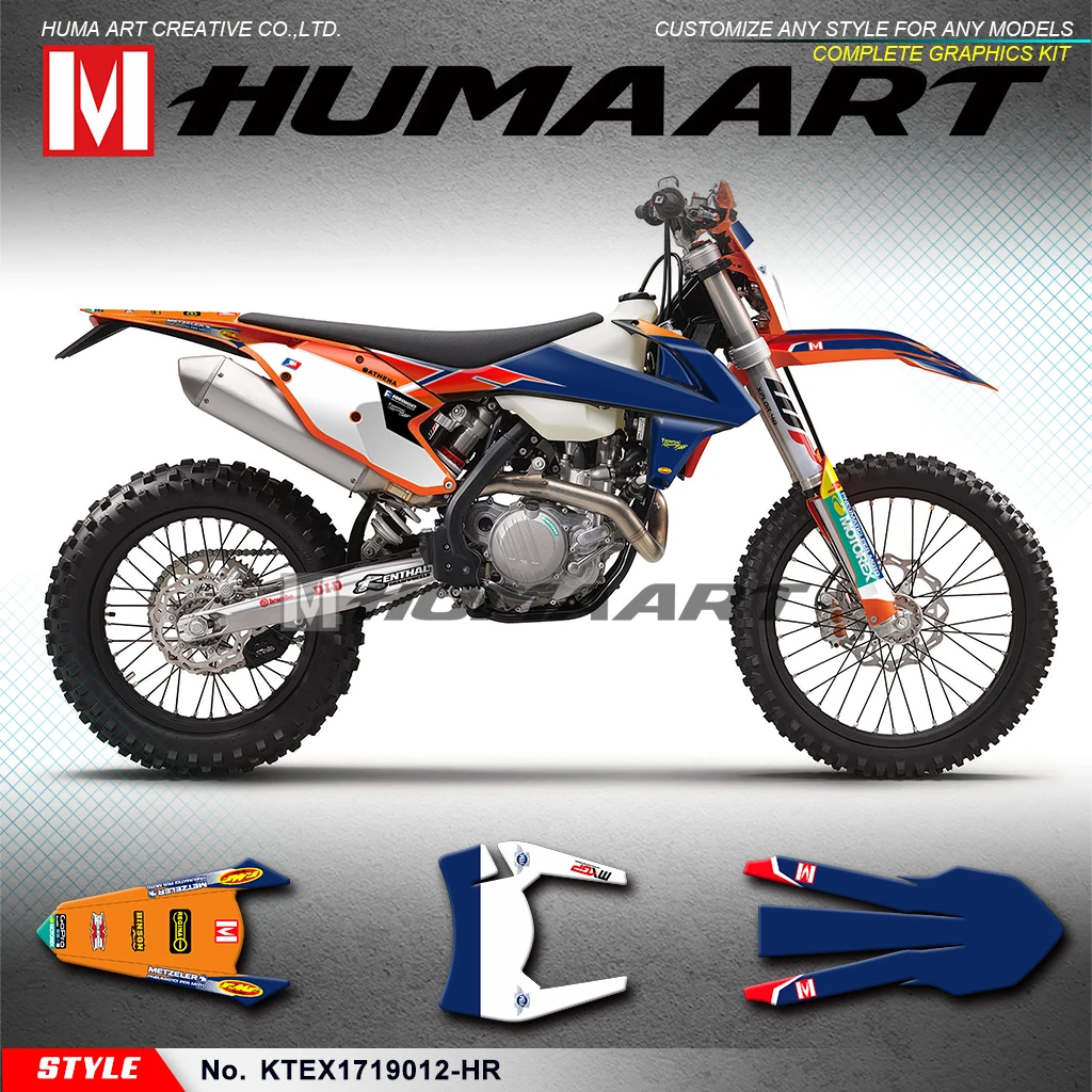 

HUMAART Personalised Stickers Dirt Bike Vinyl Decal Kit for 125 150 250 300 350 450 500 EXC F EXC-F XCW XC-W 2017 2018 2019