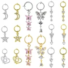 Искусственное кольцо для пупка в форме сердца с зажимом в виде бабочки на пупке