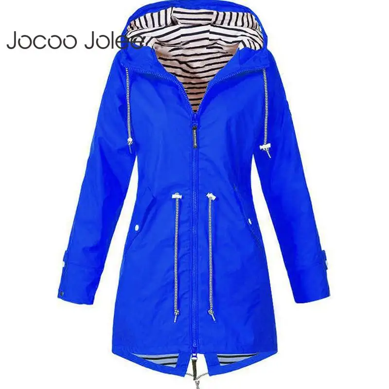

Women Windbreaker Autumn Casual Long Sleeve Hiking Clothes Raincoat Solid Mountains Jacket Trench Coat Hooded Outwear Overcoat