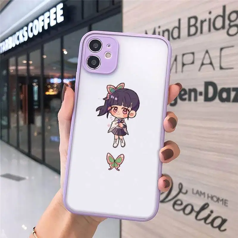 

Cute cartoon ghost slayer Phone Cases Matte Transparent For iPhone 12 Mini 11 Pro XR XS Max 7 8 Plus