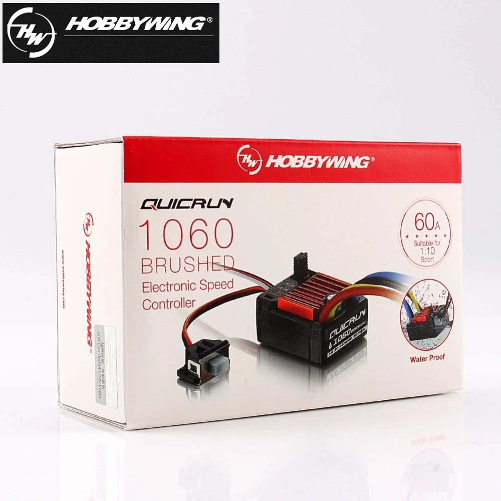 1pcs Original HobbyWing QuicRun 1060 60A Brushed Electronic Speed Controller ESC For 1:10 RC Car Waterproof For RC Car