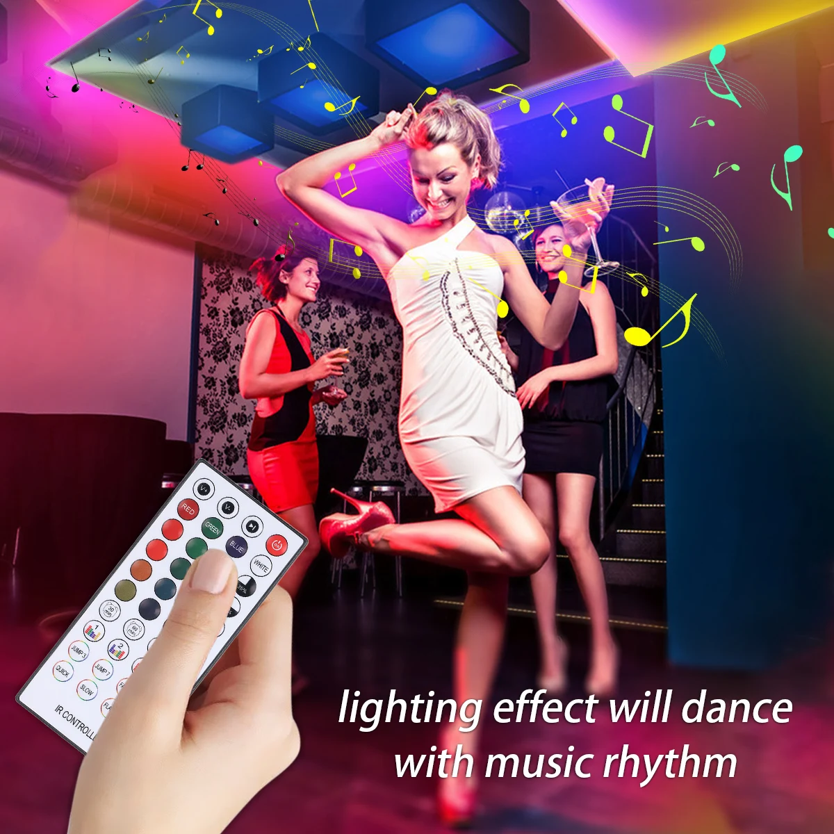 Светодиодная лента с ИК-пультом ДУ для смартфона BT-подключение 5/10 м 150/300