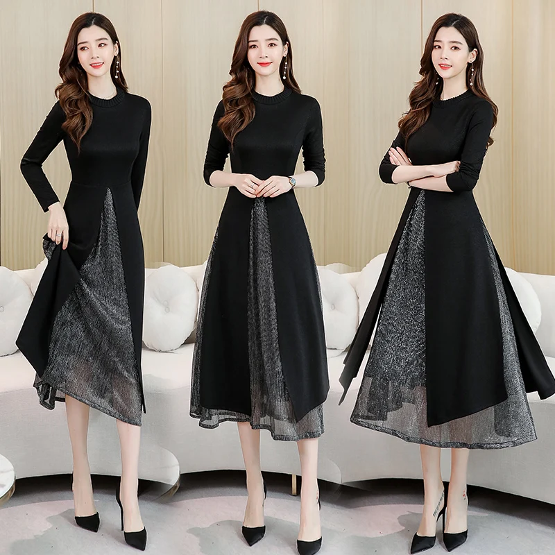 Женское платье с длинным рукавом Элегантное Длинное праздвечерние чное в стиле