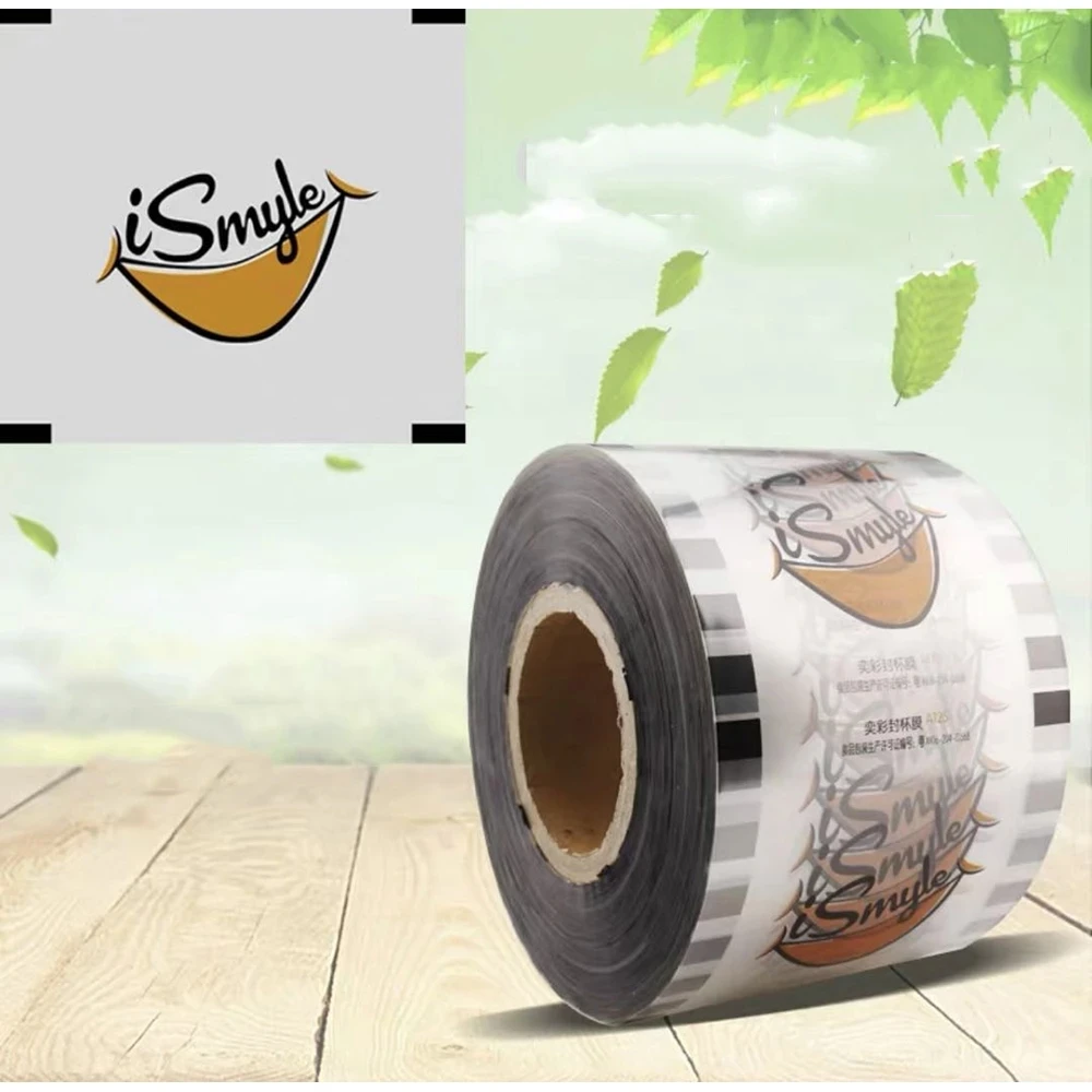 

Milk Sealing Film Cup Sealer Film Bubble Boba Tea Sealing Film Printing Healthy Material for Plastic Cups 3000 cups/roll F9095