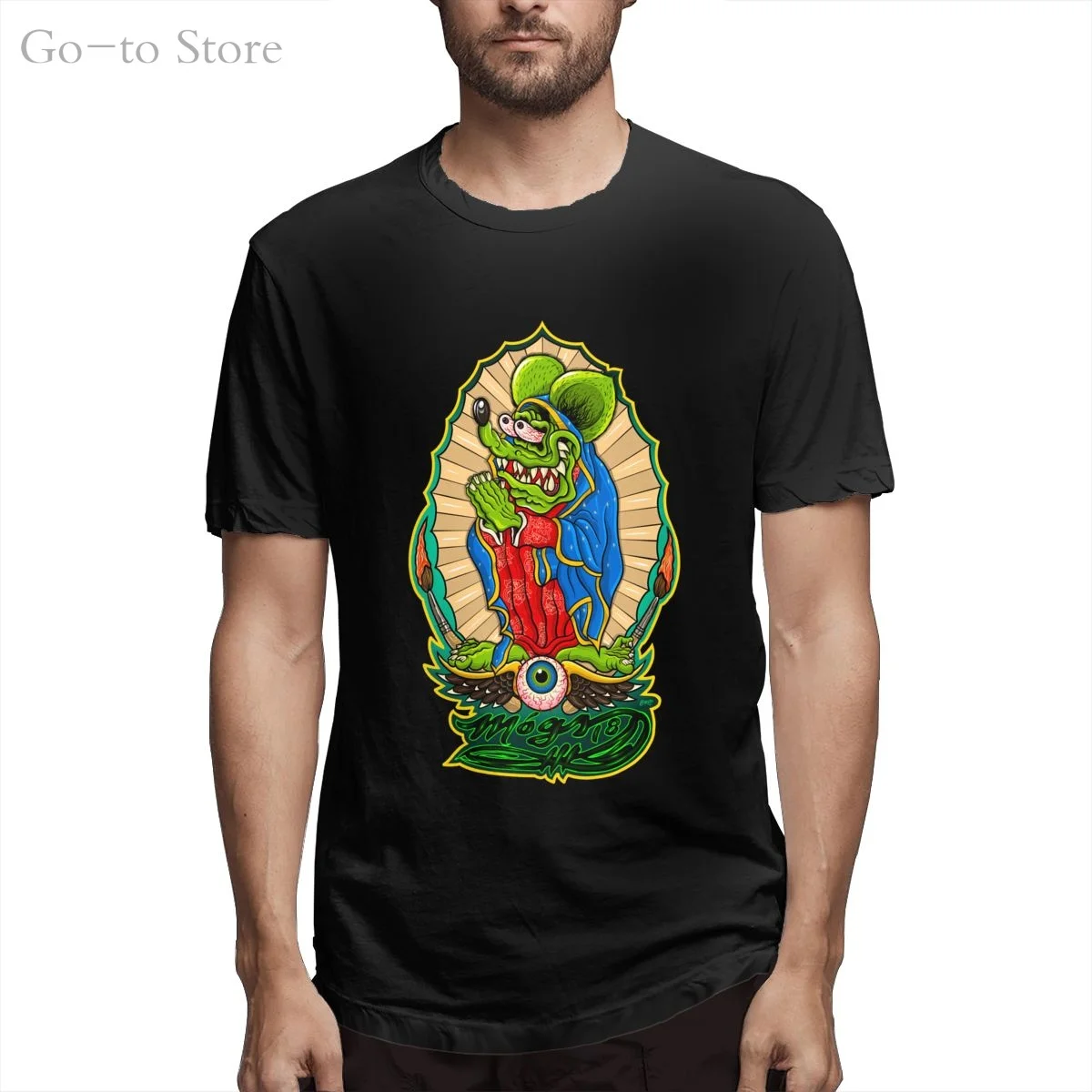 

AnaHynes Rat Fink Mens Popular Handsome Cool And Funny Short Sleeved Casual Fashion Cotton T-shirt