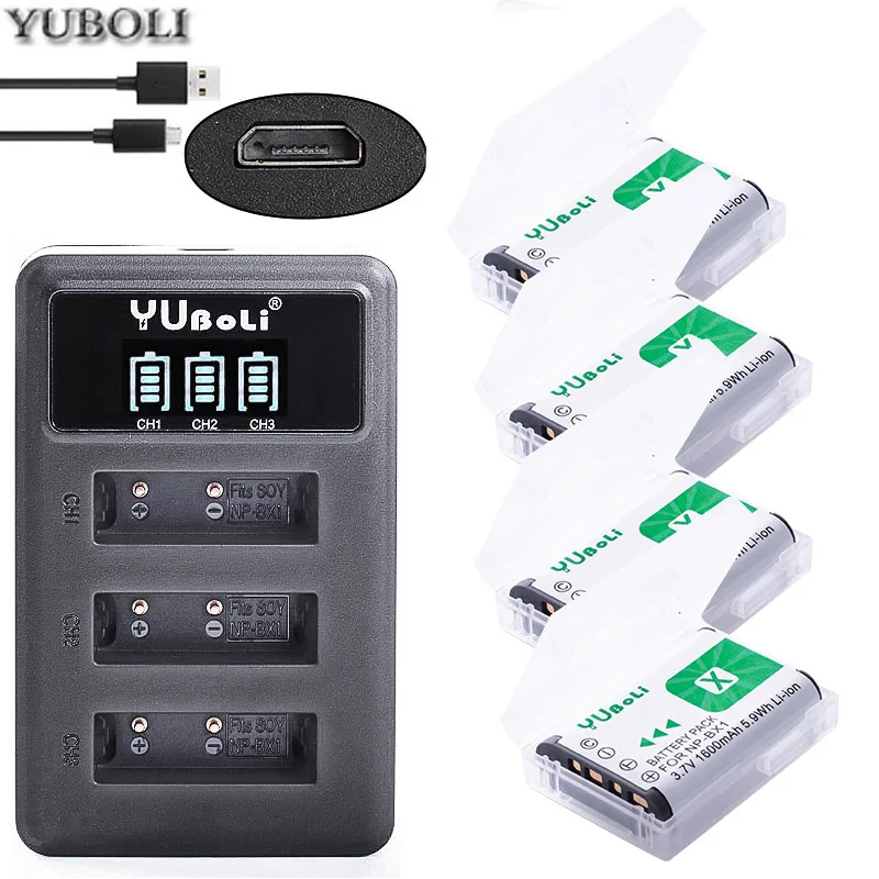 charger and 4battery NP-BX1 npbx1 np bx1 np bx1 Батарея для sony DSC-RX100 DSC-WX500 Характеристическая вязкость полимера HX300 WX300 HDR-AS15 X3000R MV1 AS30V HDR-AS300 as100v as200v - Цвет: charger and 4battery