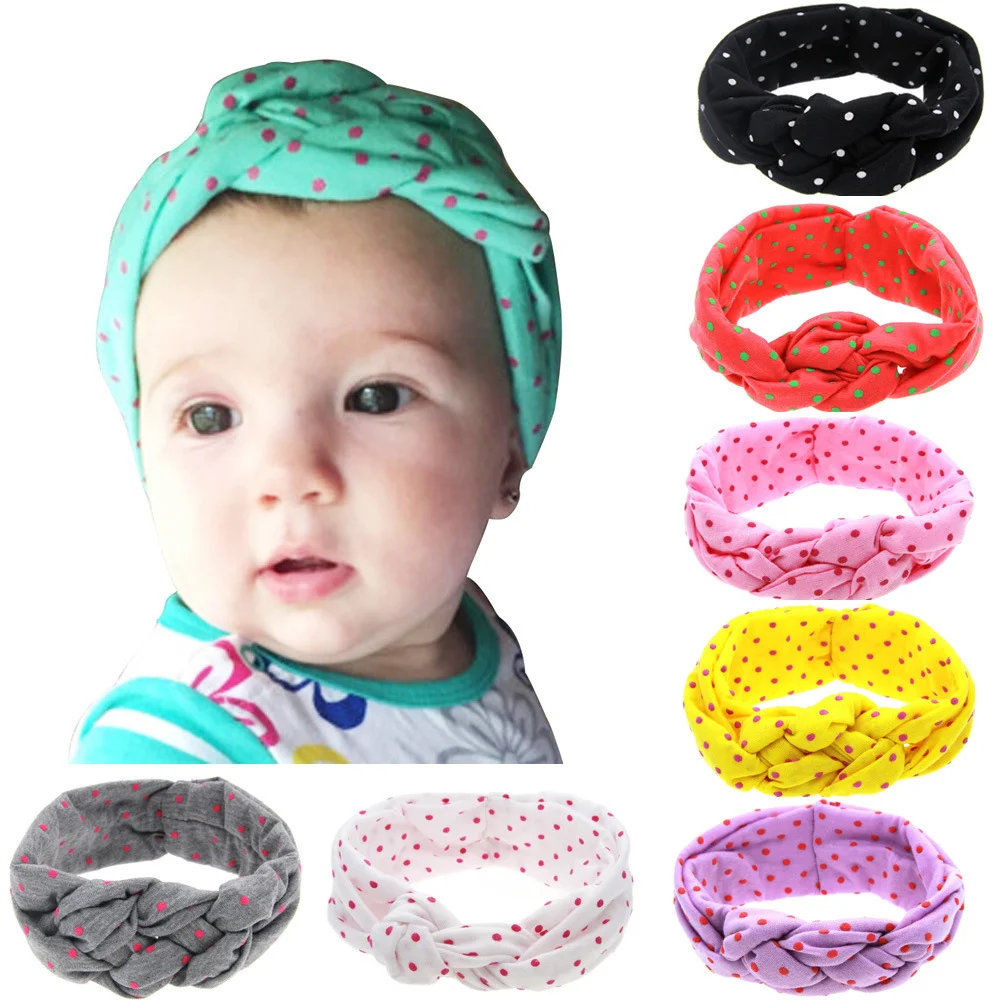

1 Pieces Baby Girl Headband Infant Hair Turban Dot Cloth Newborn Headwear Tiara Gift Toddlers Bandage Ribbon Tie Headwrap