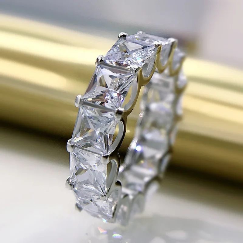 

Кольцо унисекс из серебра 925 пробы, с муассанитом, 5 мм