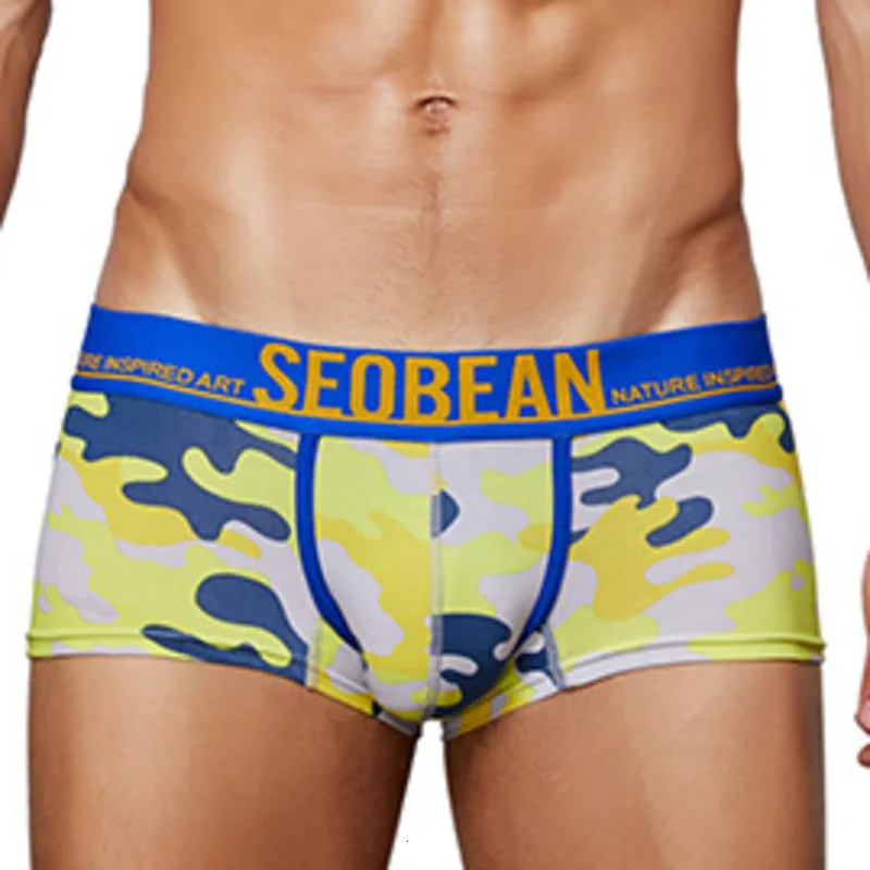 

4pcs/lot Camouflage Men Boxer Shorts Cotton Underwear Mens Underpants Sexy Bulge Seobean Brand Cuecas Boxers Mans Under Wear