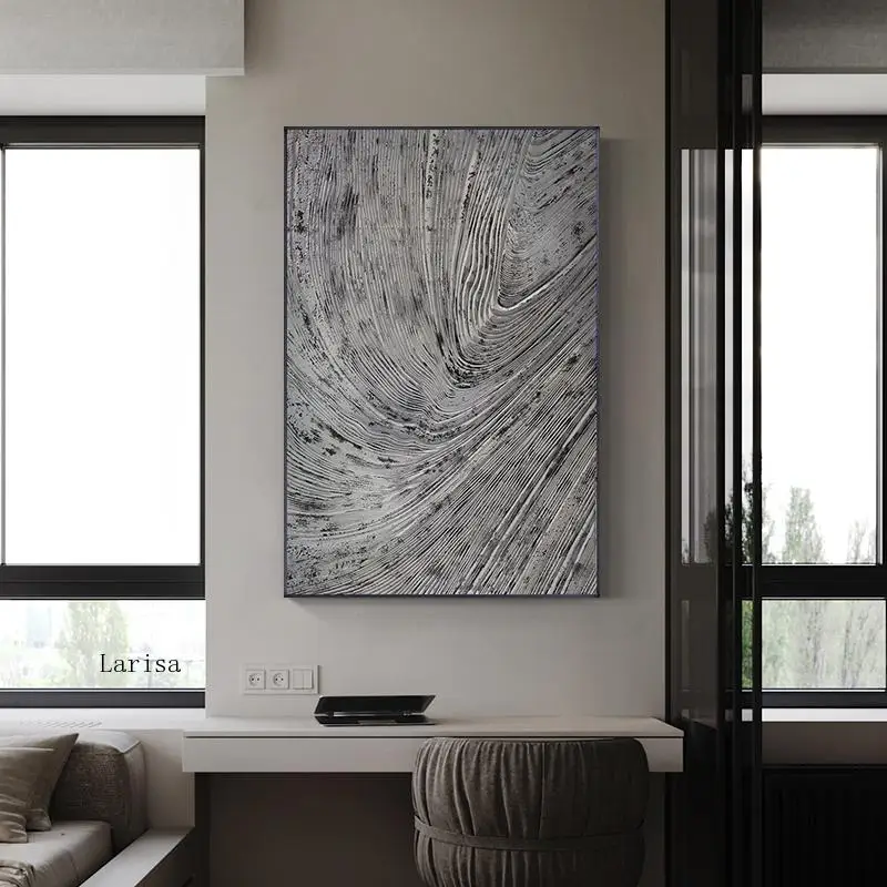 

Modern Abstract Painting Black and White Poster Canvas Print Art Minimalist Home Decor Pictures for Interior Room Decor