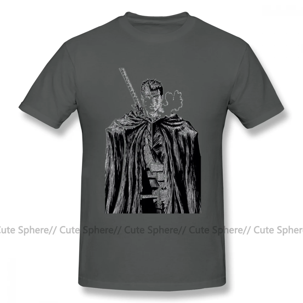 Футболка Guts Berserk Guts, Мужская футболка с принтом, 100 хлопок, короткий рукав, негабаритная Классическая забавная футболка - Цвет: Dark Grey