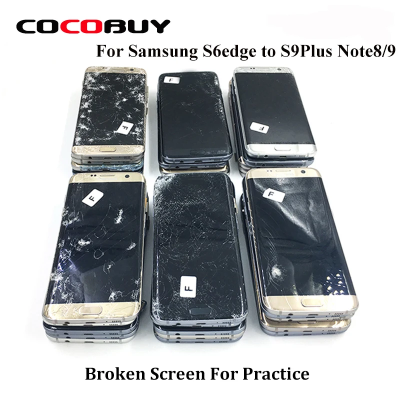 Учебный ЖК экран для Samsung S7 edge черный точечный сенсорный рабочее стекло сломанный