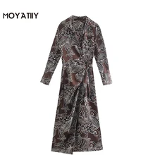 Moyatiy – robe chemise plissée à manches longues pour femme, vêtement à la mode avec motif Floral rétro, 2022  (1)
