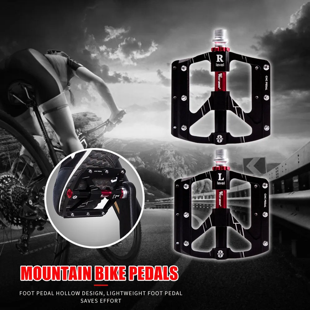 

2pcs Lightweight MTB Bike Flat Pedal 3 Bearing Bicycle Pedals Non-Slip Alloy Flat Pedals Bicycle Pedals Mountain Bike Pedals