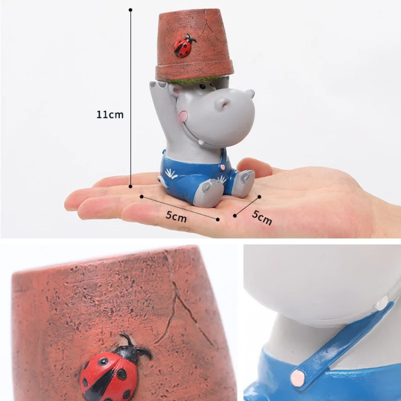 Мультфильм Бегемот цветочный горшок ремесло горшки для влагозапасающего