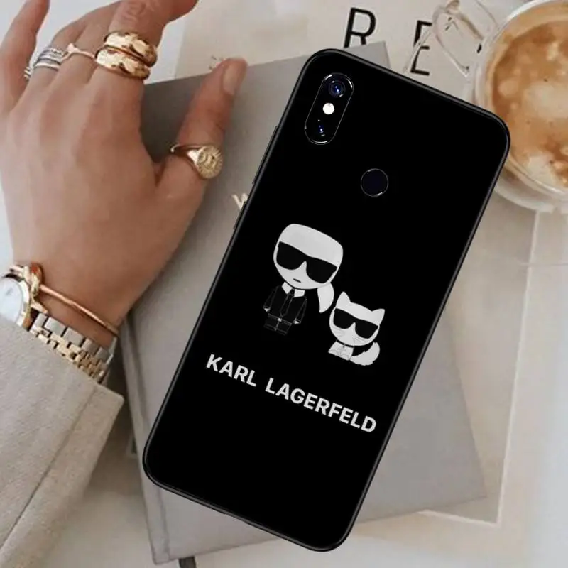 

Cartoon Designer Lagerfeld Phone Case For Xiaomi Redmi 7 8 9t a3Pro 9se k20 mi8 max3 lite 9 note 9s 10 pro