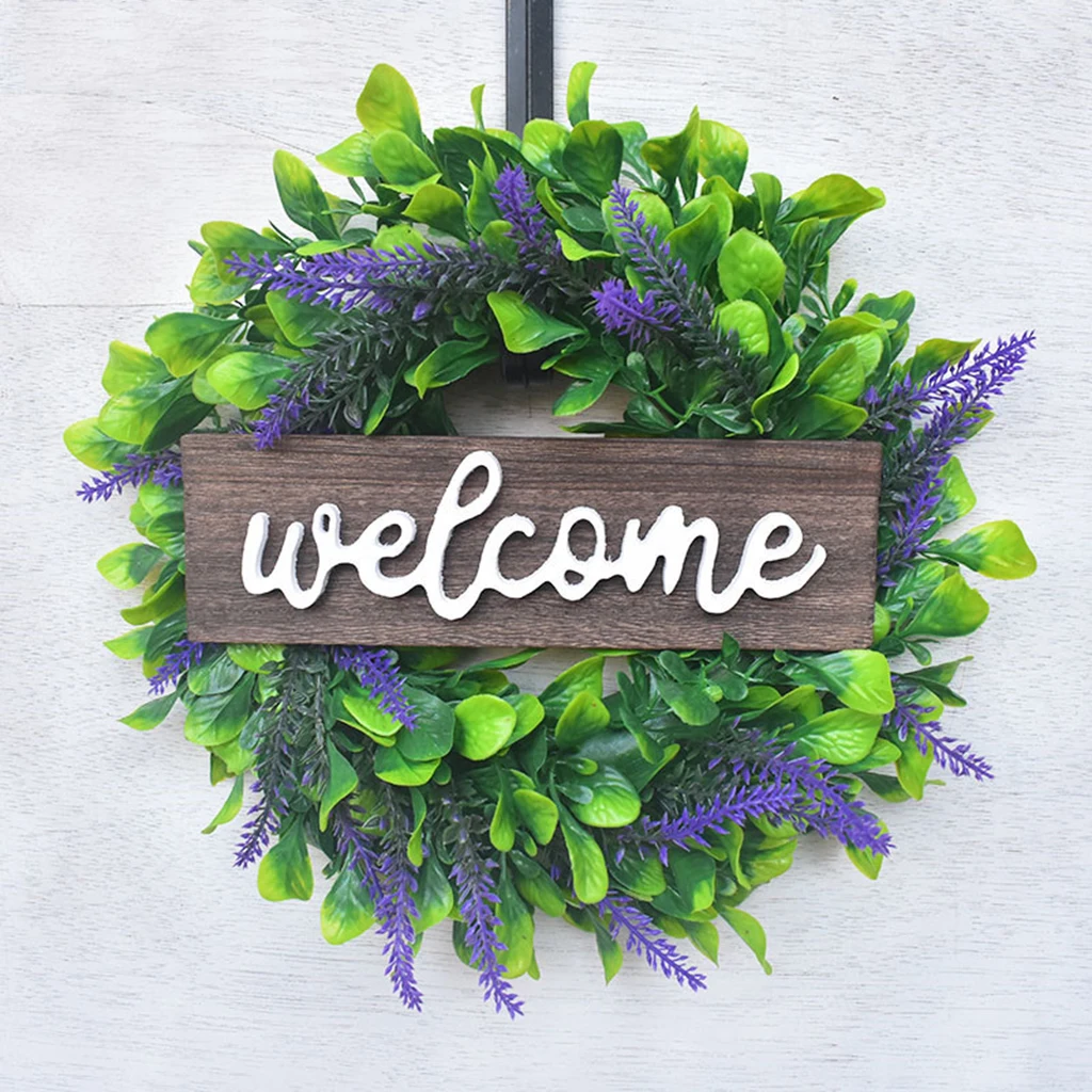 

Artificial Front Door Wreath ing Lavender Flower Wreath Sign
