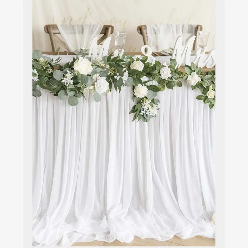 Бесплатная доставка свадебная шифоновая юбка длиной 3 метра|table skirt|wedding table skirtsilk