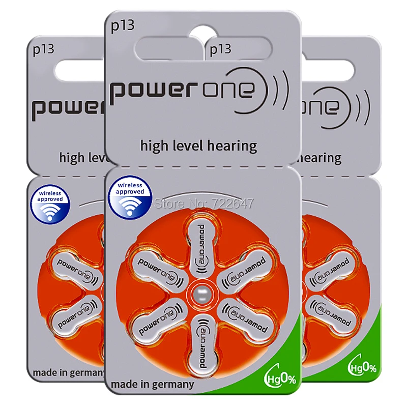 30x Power one Германия слуховой аппарат батареи 13 13a a13 p13 pr48 Высокая мощность цинк