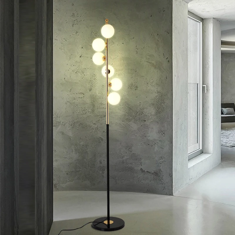 

Europeu moderno simples lâmpada de assoalho sala estar bola vidro quarto criativo arte decoração para casa Europeu moderno simp