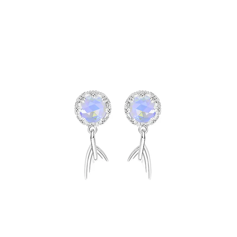 

Gifts For New Year 2022 S925 Sterling Silver Fish Tail Female Exquisite Super Fairy Earrings Niche Design Touching Princess