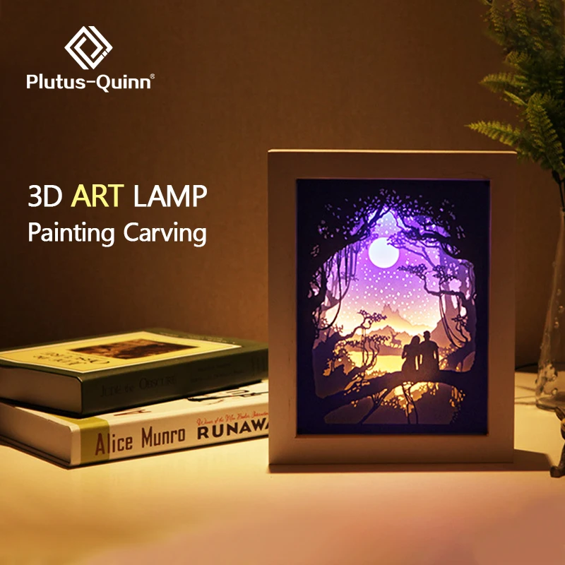 Новинка 2019 Ночной светильник с 3d рисунком теней Подарочный резьбой ночник