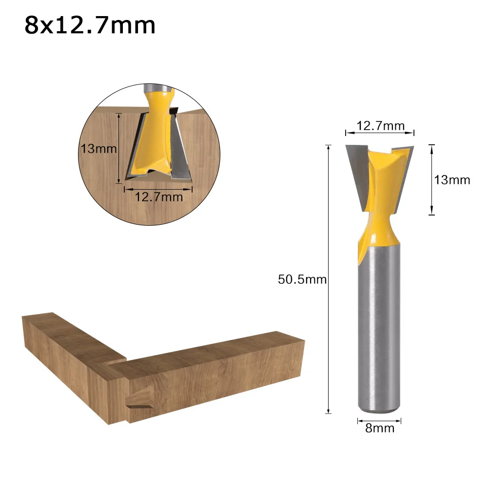 Набор фрез для деревообработки комплект из 1 8 мм хвостовик 14 градусов Ласточкин