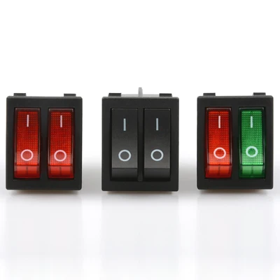 KCD6 16A 250V AC Rocker Switch Boat 6pins With Lamp ON-OFF Red The Electric Grill Green Heater Double Ship Type | Обустройство дома