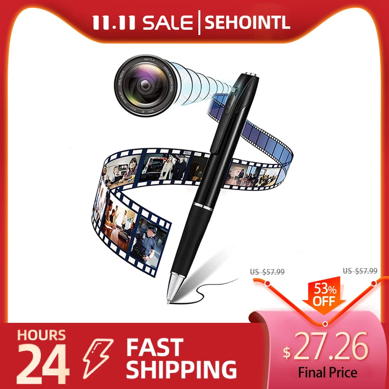 

Mini Camera Full HD 1080P Portable Pocket Pen Camera Wireless Micro Digital Cam Video Recorder for Business Conference Study