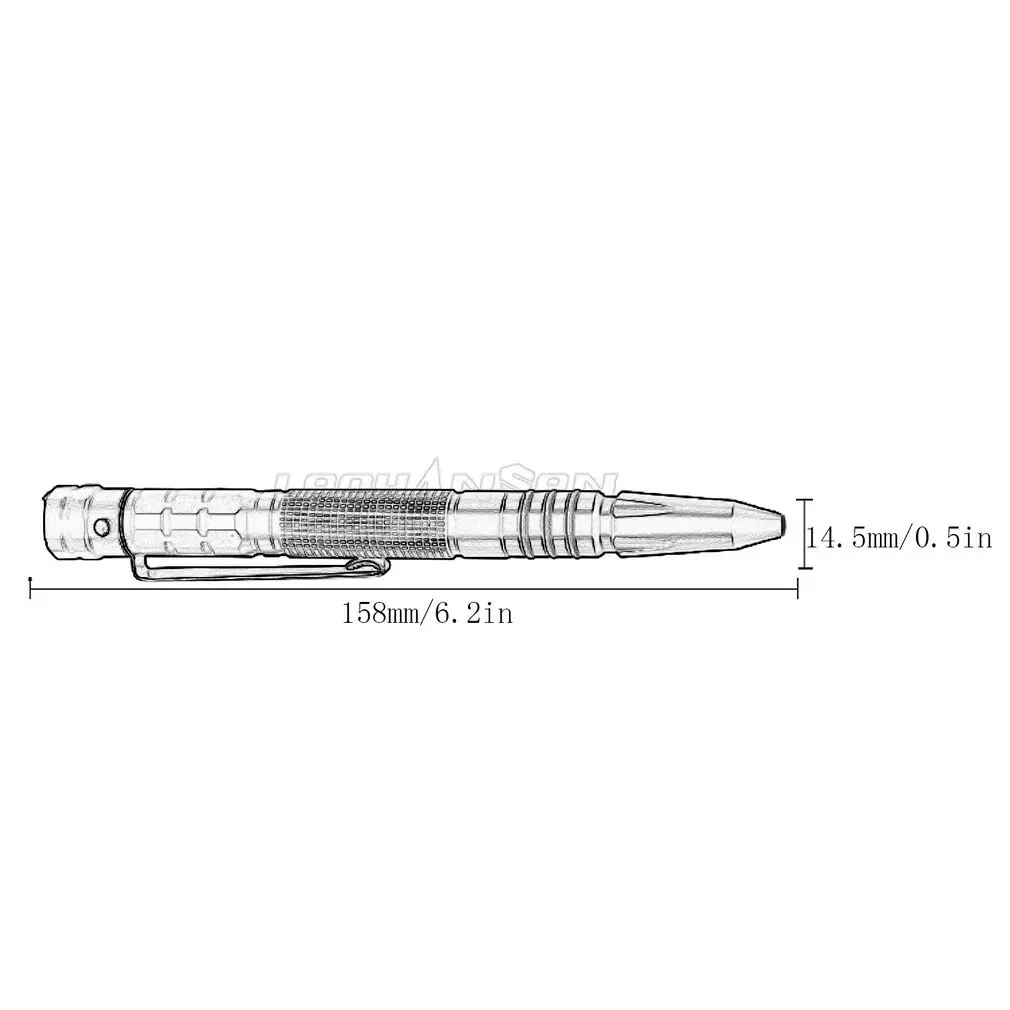 

LEOHANSEN T7 4-in-1 Tactical Pen Dual Tungsten Steel Attack Head Emergency Hammer LED Lighting Personal Defense Pen