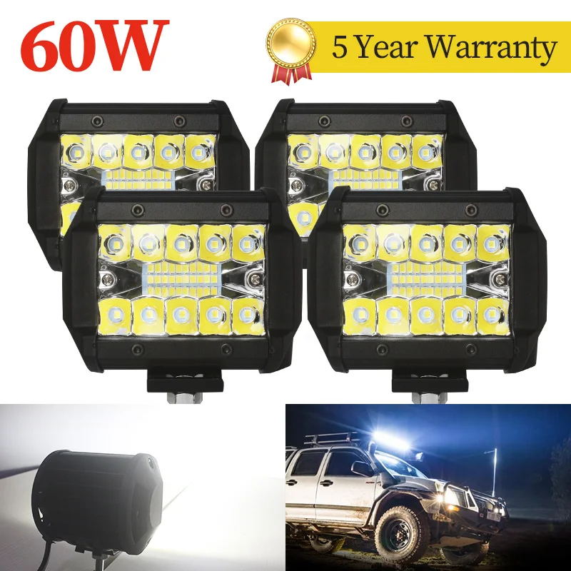 20 светодиодный 60 Вт Автомобильный рабочий светильник свет 12 в 24 В для