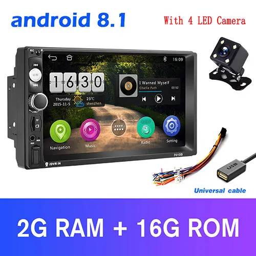 Podofo 2 Din Автомобильный Радио Мультимедиа Видео плеер 2 din " Wince/Android с gps Wifi Авторадио для Универсальный VW Toyota hyundai - Цвет: 2 and 16G Camera