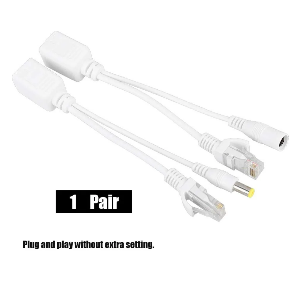ESCAM кабель адаптер POE RJ45 питания через Ethernet разветвитель инжектора DC 12 в 1 пара для
