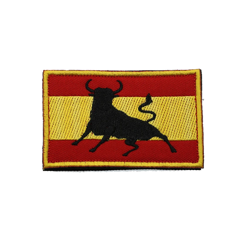 

Spain Bull Flag 3D Embroidery Badge Armband Patch Patch Individual Embroidery Badge Ironing Backpack Patch Patch 8*5cm