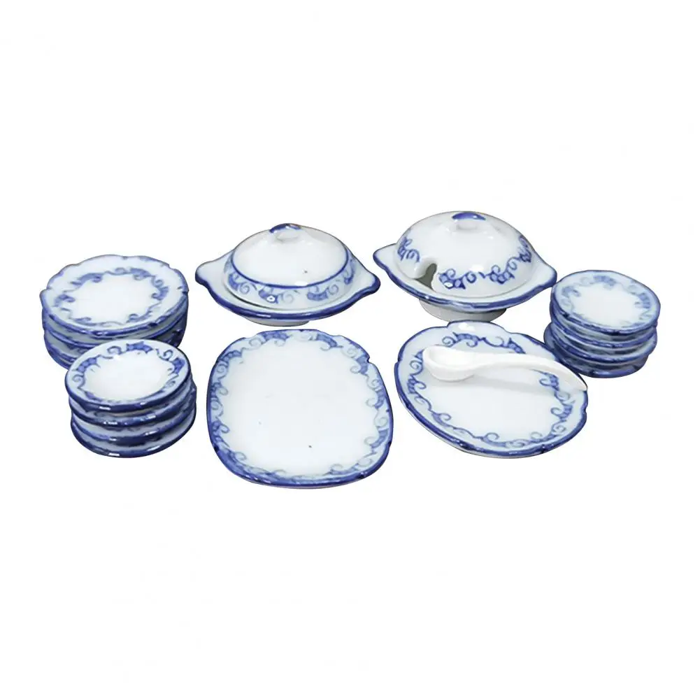 

1/12 Dollhouse Miniature Ceramic Tableware Set Kitchen Kids Playing Model Toy Miniature Ceramic Tableware Kitchen Model Toy