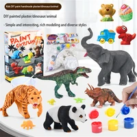diy painted dinosaur toy crafts art bright color high simulation creativity safe hand painted dinosaur model kit for kids gift