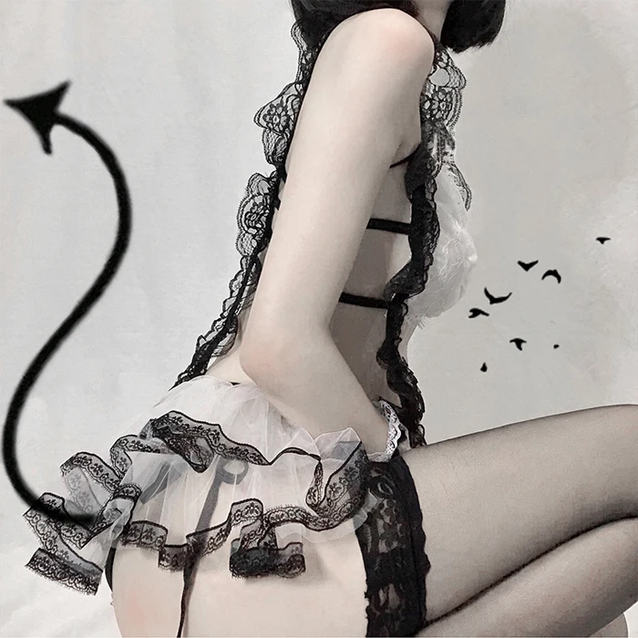 

Japanese Maid Cosplay Sexy Costumes Perspective Lingerie Underwear Servant Classical Erotic Lace Outfit Babydoll Sexy Outfit