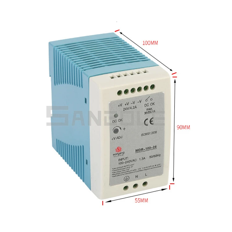 MDR-100-24 DIN Rail крепление 100 Вт 24 В ультратонкий импульсный режим питания