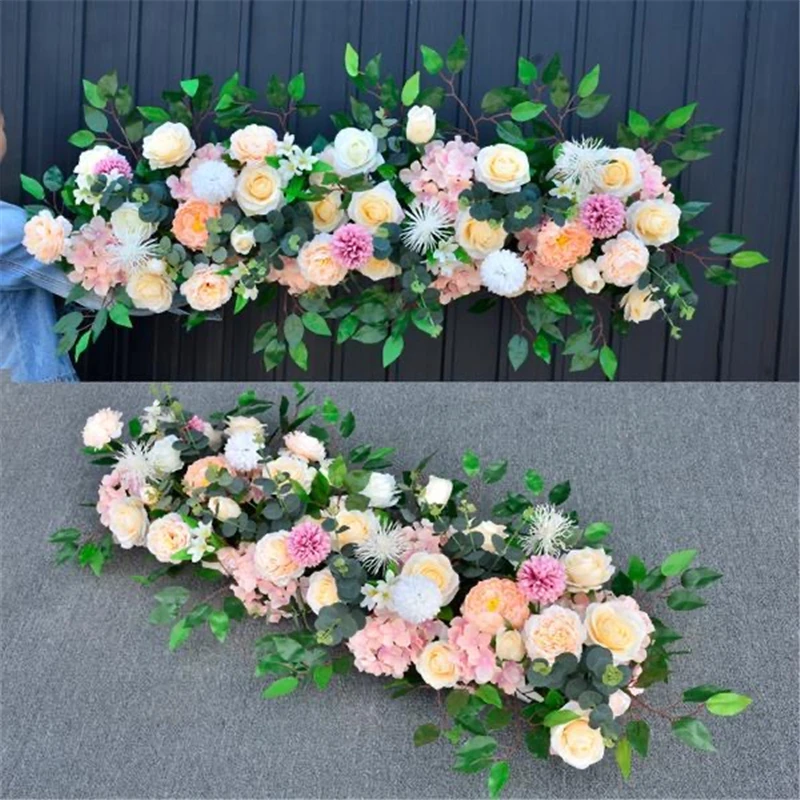 

0.5/1M Artificial Flower Row Arrangement Decor for Party Wedding Arch Backdrop Road Peonies Rose Party Event Birthday Flower Row